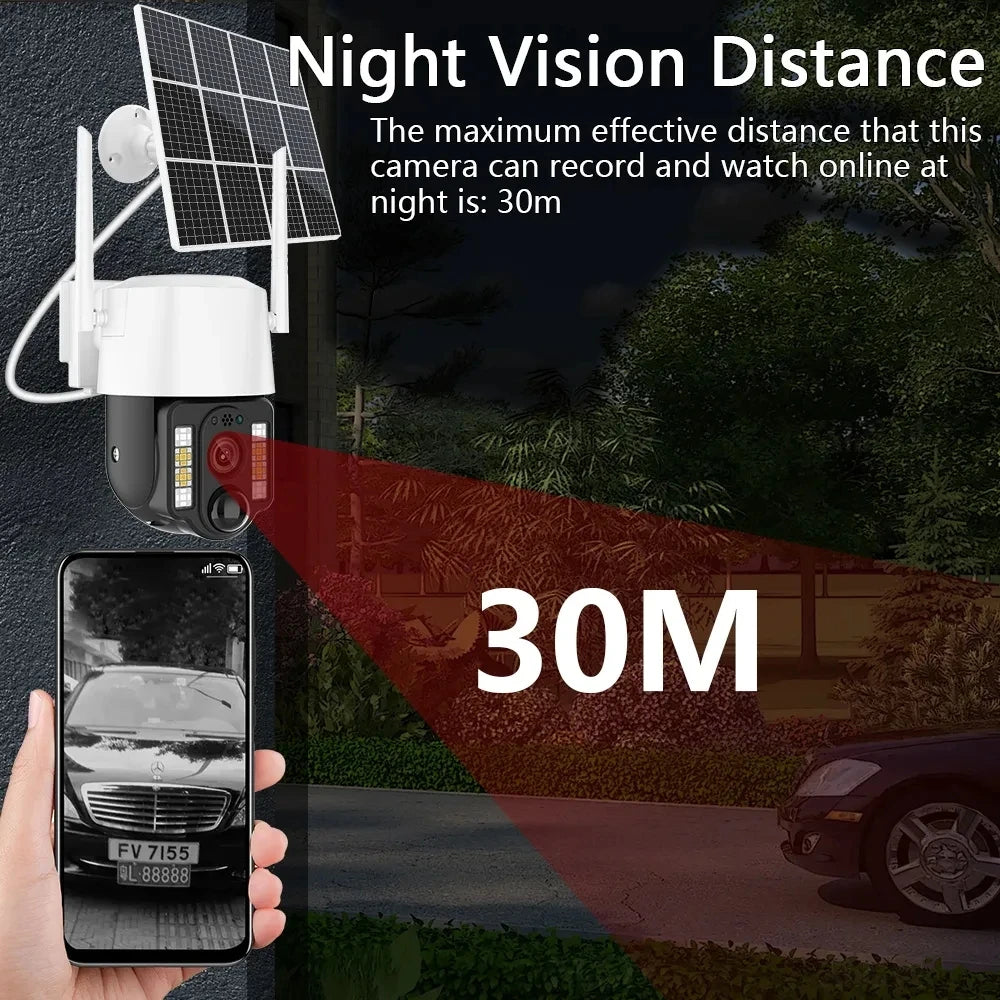 Solar Camera 4g sim WiFi Outdoor Waterproof 360° 5MP Auto Tracking Surveillance exterieur sans fil Home Security Protection CCTV