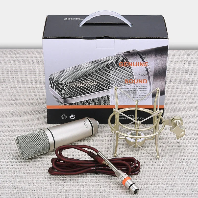 Studio Recording Microphone Kit with Metal Shock Mount Microphone For Computer Podcast Gaming Recording Singing Podcast Live