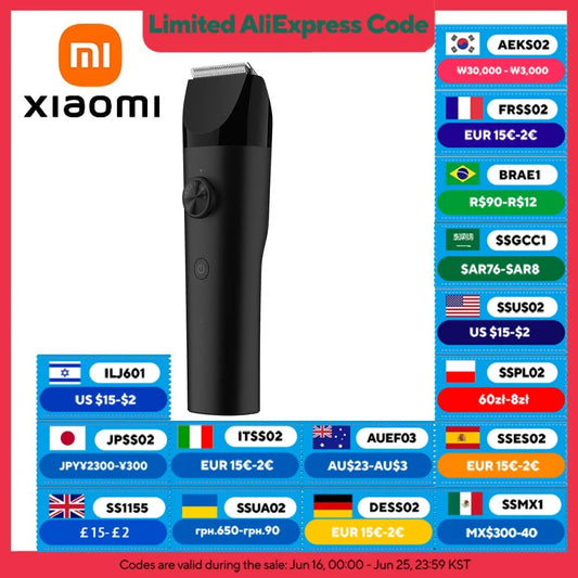 XIAOMI MIJIA Hair Clipper,180min battery life,IPX7 Waterproof Titanium-Plated Ceramic Blade,Barber Clippers For Men Professional