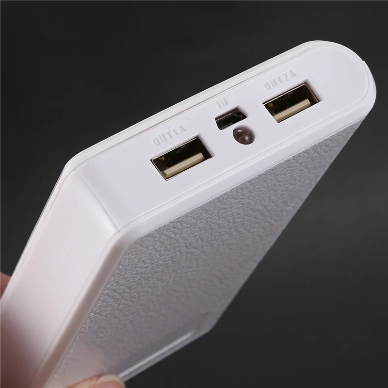 3X Portable USB Charger 5V 2A 18650 Power Bank Battery Box For Iphone6 Smartphone Colour:White-ABJU