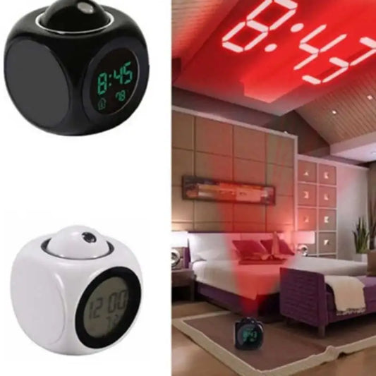 Multi-function Projection Chime Clock LED Light Projection Alarm Clock Voice Chime Clock Digital Projection Clock