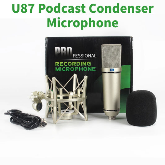 Studio Recording Microphone Kit with Metal Shock Mount Microphone For Computer Podcast Gaming Recording Singing Podcast Live