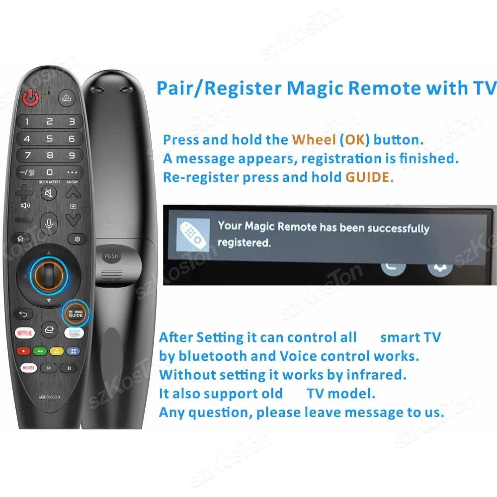 Replacement for LG Magic Remote Control with Pointer Voice Function for LG Smart TV UHD OLED QNED TVs Compatible Netflix Hot Key