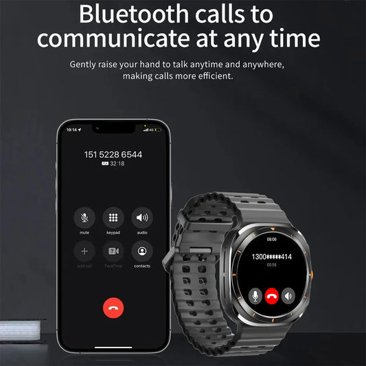 LAXASFIT Watch GT7 Ultra Smartwatch Bluetooth Talk HD AMOLED Screen Fitness Tracker Health Monitoring Smartwatch for Android IOS
