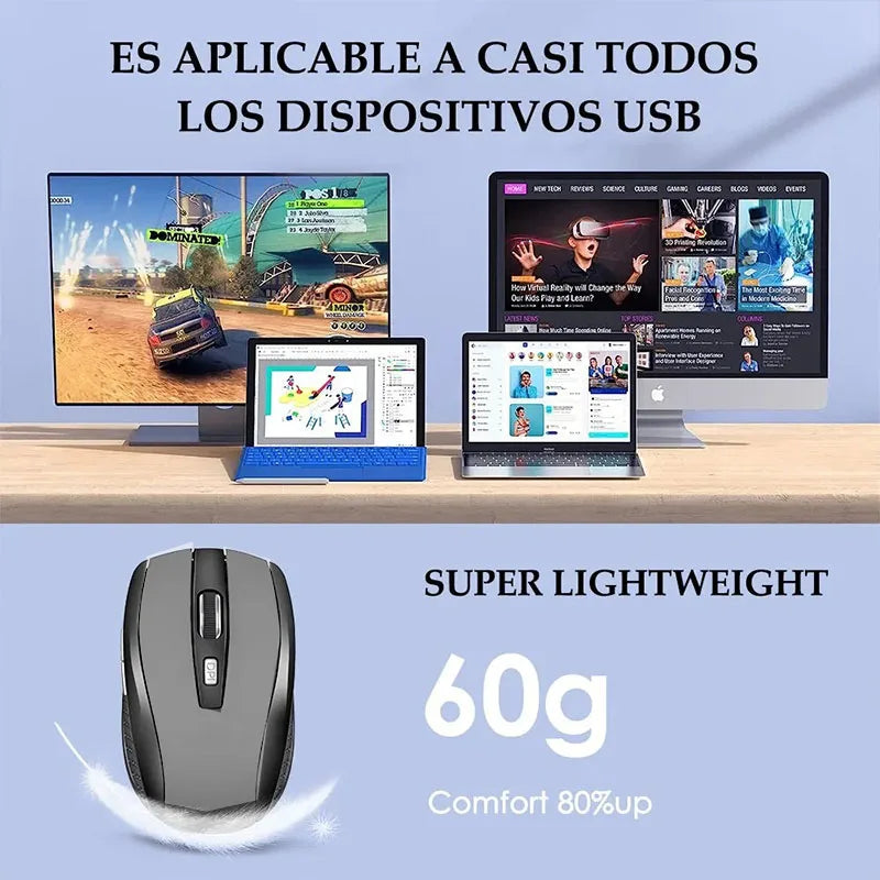 2.4G Portable Wireless Mouse Ergonomic Mice For Laptop iPad Tablet Notebook Mobile Phone Optical Office Gaming Mouse USB Adapter