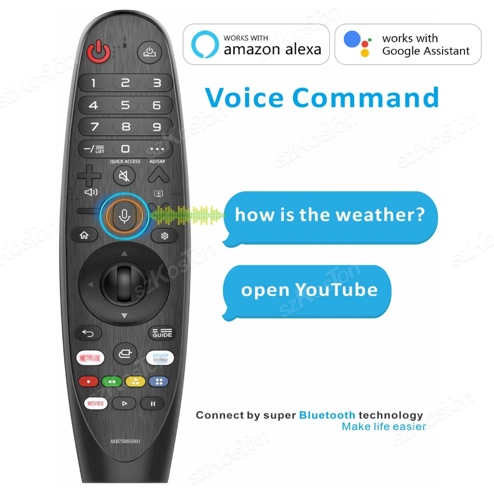 Replacement for LG Magic Remote Control with Pointer Voice Function for LG Smart TV UHD OLED QNED TVs Compatible Netflix Hot Key