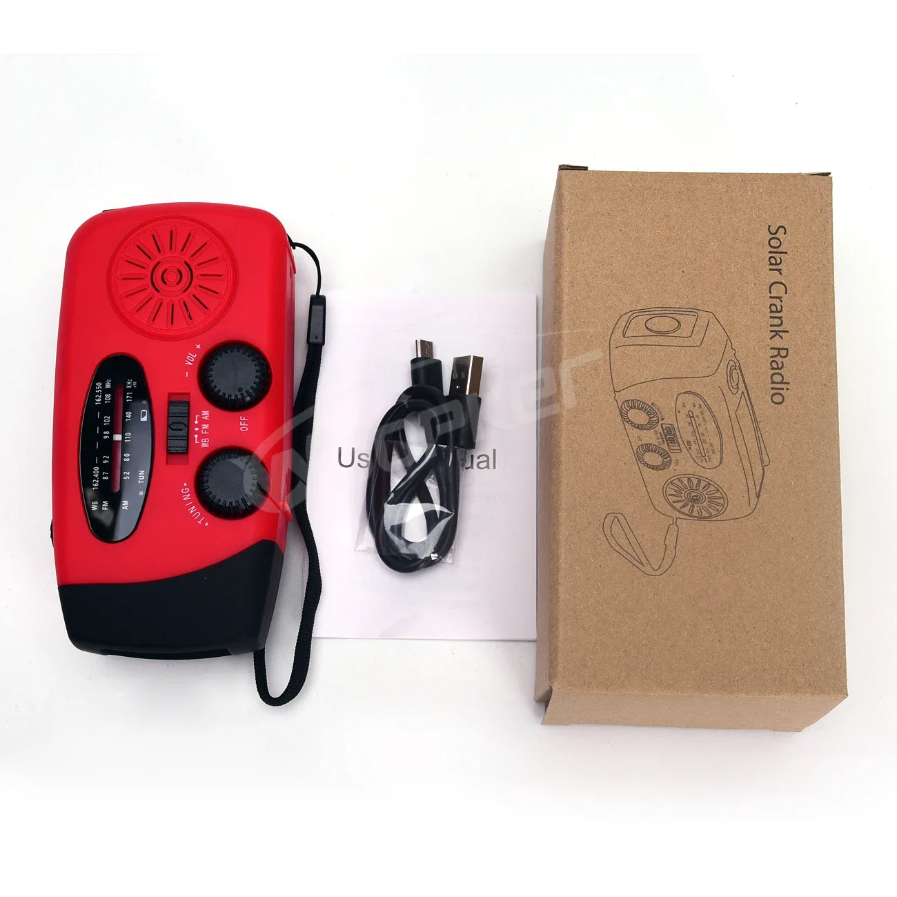 Woopker 2000mAh Solar Hand Crank Radio Multifunctional Rechargeable radio FM AM NOAA Emergency LED Flashlight Power Bank