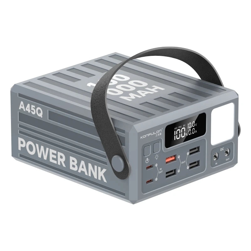 KONFULON Large Capacity100000mAh Power Bank 22.5W Fast Charge Portable Spare Auxiliary Battery With LCD Powerbanks