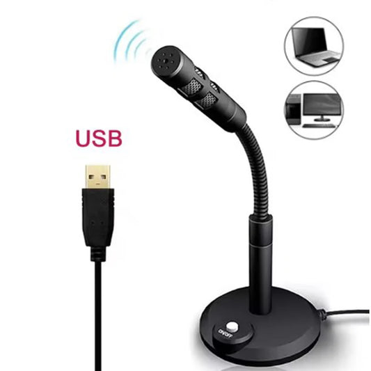 Studio Microphone Speech Mic Stand Holder USB Desktop Microphone for Computer Gaming Recording Chatting Singing Meeting