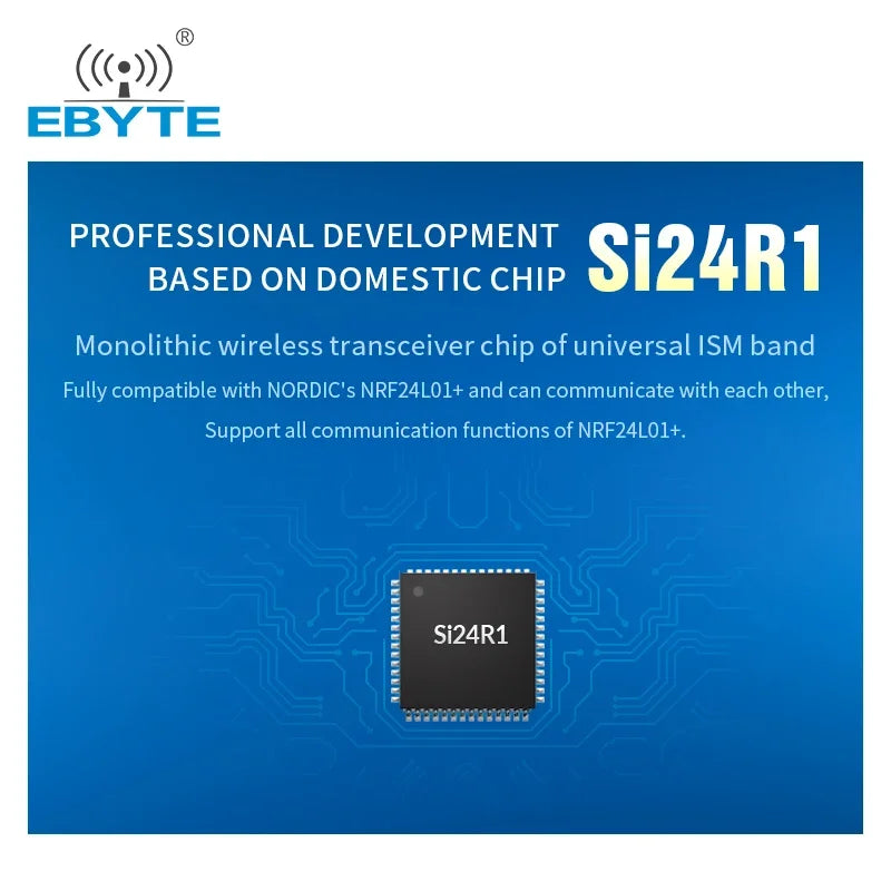 E01C-ML01S Si24R1 IOT Electronic Components 300m SMD Module 2.4GHz 7dBm EBYTE Wireless Modules PCB Antenna SPI Interface