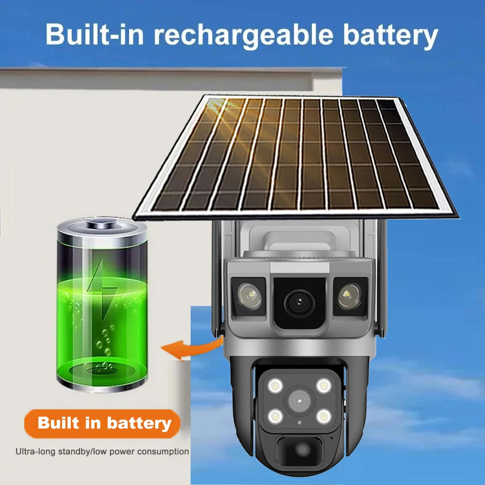 4G Camera Solar Powered Built in Battery WiFi Security Smart Home Video Surveillance HD Night Vision Outdoor Wireless IP CCTV