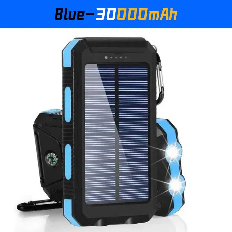 50000mAh Solar Power Bank  Portable Charging Poverbank External Battery Charger Strong Light LDE  for All Smartphones For Xiaomi