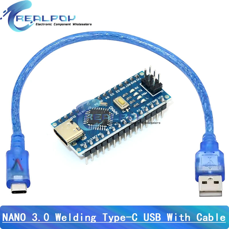 Mini / Type-C / Micro USB Nano 3.0 With bootloader compatible controller for arduino CH340 USB driver 16Mhz ATMEGA328P USB Cable