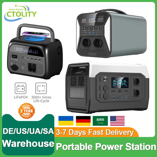 Portable Power Station Solar Generator 1000Wh 345.6Wh Lifepo4 Battery Pure Sine Wave Energy Storage Home Emergency Power Supply