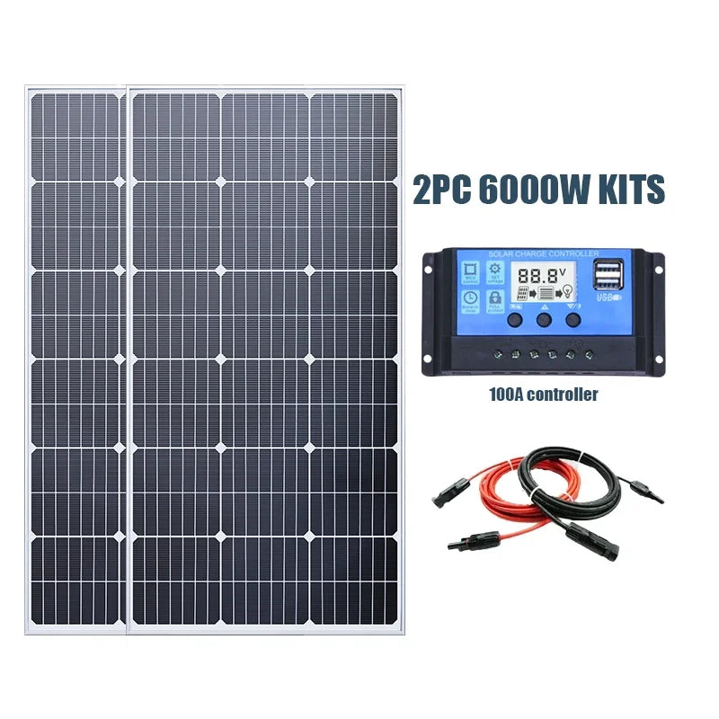 6000W 3000W Solar Panel Power Generator 18V High Efficiency Portable Flexible Charging Outdoor Solar Cells For Home Camping