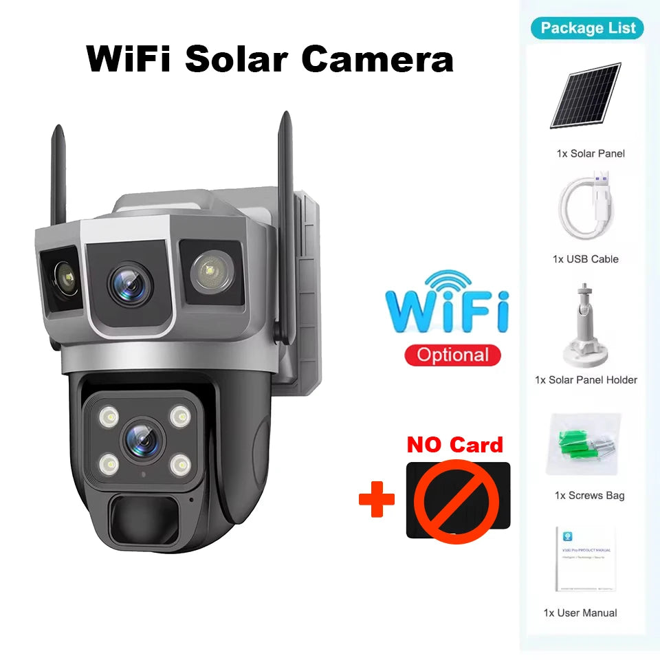 4G Camera Solar Powered Built in Battery WiFi Security Smart Home Video Surveillance HD Night Vision Outdoor Wireless IP CCTV
