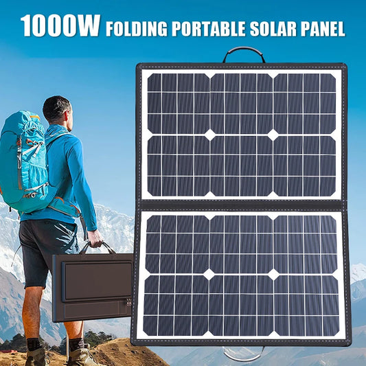 Solar Panel Kit Complete Camping 1000W Foldable Solar Power Station  Portable Generator Charger 18V for Car Boat Caravan Camp