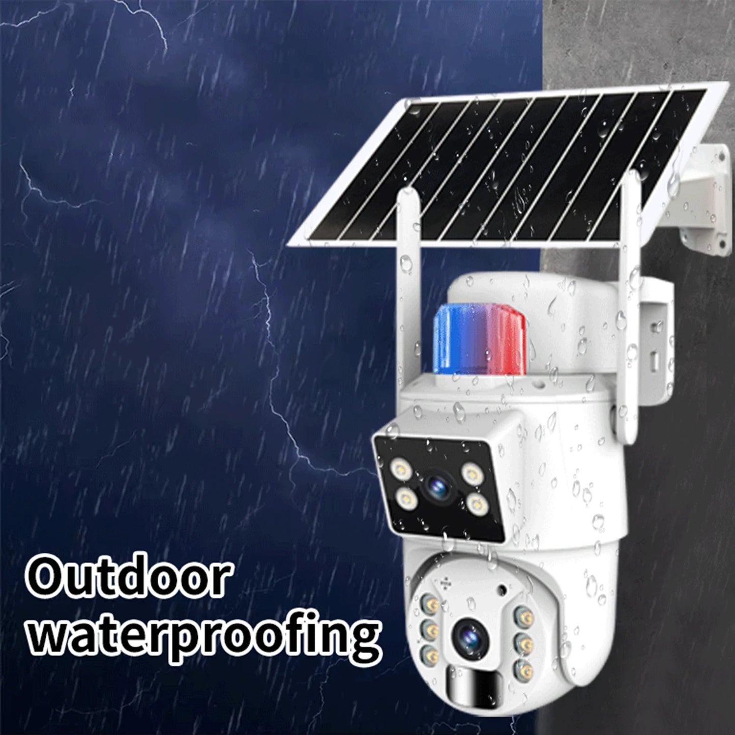 Solar Camera 4G  Outdoor Dual Lens 12MP 4K IP Camara With Solar Panel CCTV Security Built in Battery PIR Motion Detection Cam