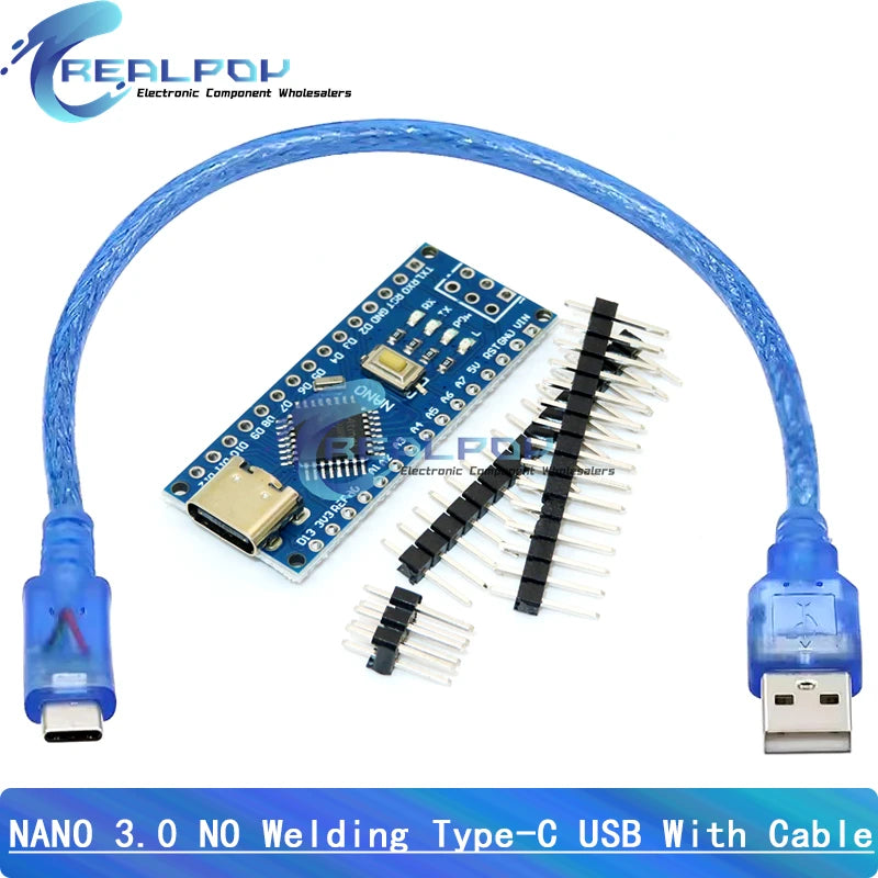 Mini / Type-C / Micro USB Nano 3.0 With bootloader compatible controller for arduino CH340 USB driver 16Mhz ATMEGA328P USB Cable